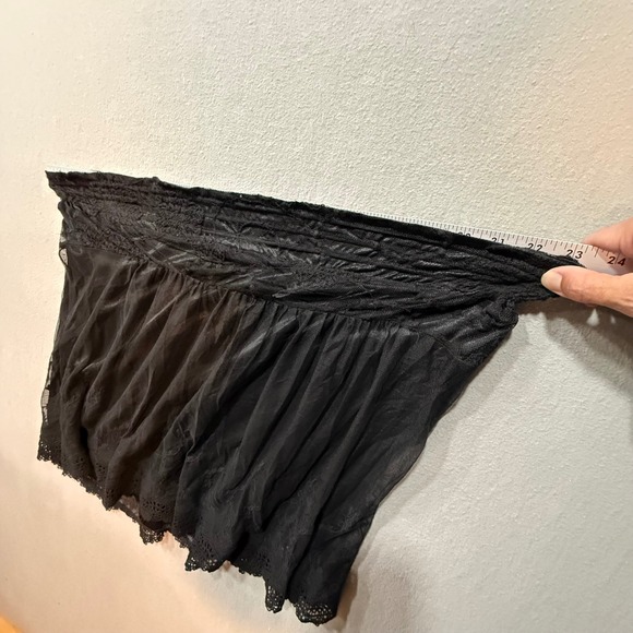 Forbidden Black Lace Sheer Mesh Overlay Dark Romantic Goth Skirt Women L - Picture 5 of 12